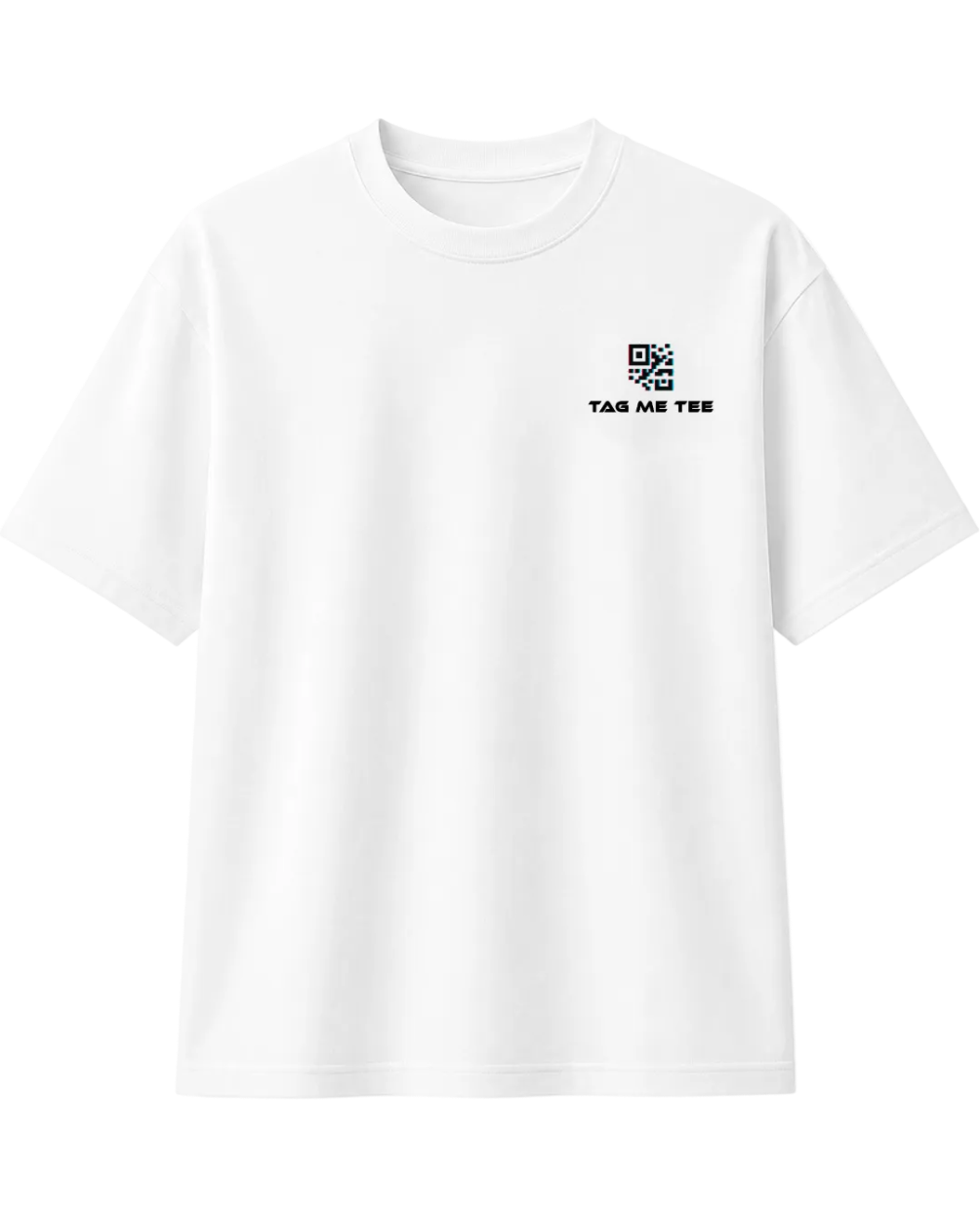 TAG ME TEE - Glitch White QR Code T-Shirt