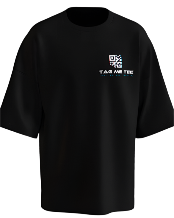 TAG ME TEE - Black QR Code Shirt
